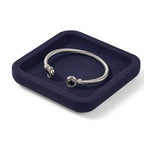 Microfiber Jewelry Trays Stackable Ring Earring Bracelet Necklace Bangle Watch Display Tray Drawer Organizer 3.93 * 3.93 * 0.59inch (Blue - color: Blue, size: 10*10cm Tray