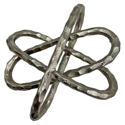 Pemberly Row 8" Wide Handmade Aluminum Decorative Abstract Sculpture, Nickel Finish, Contemporary Lightweight Design for Living Room, Bedroom, Office Decor - color: Nickel