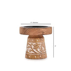 NIRMAN Mango Wood Candle Holders, Wood Candlesticks for Home Wedding Table Decor Centerpiece (4" x 4" x 4")