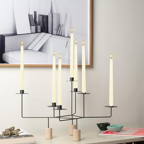 YOROXRG 36 Pack Ivory White Taper Candles, 7-8 Hours Burn Time, Unscented, Smokeless and Dripless, 0.8 x 10 Inch Dinner Candle Set for Household, Wedding, Party and Home Décor Candlesticks - color: Ivory-36