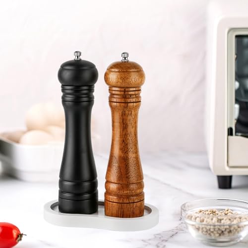 Salt and Pepper Wood Mill Tray, White colour Pepper Grinder Rest, Work Surface and Dining Table Protector (Pepper mill not included) - color: K White Colours Mill Tray