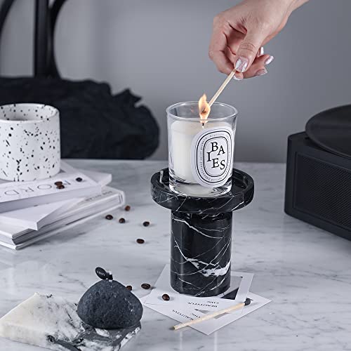 JIMEI Candle Holder Real Luxurious Natural Marble Candlestick Holder for Wedding Dinning Party, Candle Stand for Scented Candle, Candlestick, Taper Candle Pillar Candle, Tealight Candles (B Style) - color: B Style