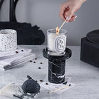 JIMEI Candle Holder Real Luxurious Natural Marble Candlestick Holder for Wedding Dinning Party, Candle Stand for Scented Candle, Candlestick, Taper Candle Pillar Candle, Tealight Candles (B Style) - color: B Style
