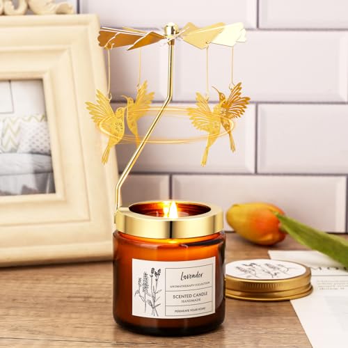Hummingbird Gifts for Women, Rotatable Lavender Scented Candle Gifts for Mom Wife Anniversary Valentine's Day, Unique Birthday Gift for Sister Girlfriend with Gift Box - color: Lavender-Hummingbird