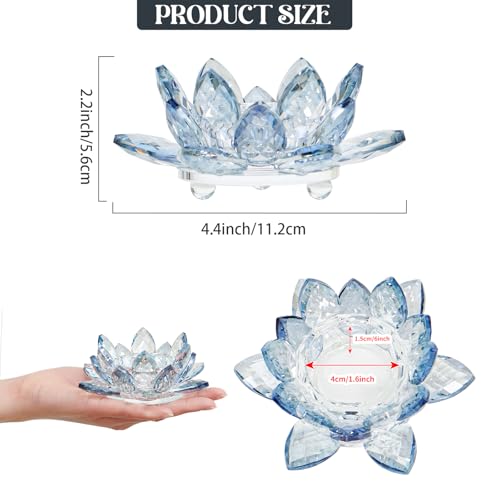 Crystal Flower Jewelry Tray, Luxury Transparent Decorative Trinket Dish for Rings, Earrings, Necklaces, Keys for Vanity Dresser Nightstand, Elegant Gift for Women Mother's Day (1, 4.4"(w) - Blue) - size: 4.4"(w) - Blue