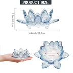 Crystal Flower Jewelry Tray, Luxury Transparent Decorative Trinket Dish for Rings, Earrings, Necklaces, Keys for Vanity Dresser Nightstand, Elegant Gift for Women Mother's Day (1, 4.4"(w) - Blue) - size: 4.4"(w) - Blue