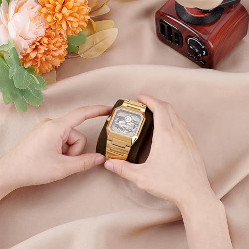 PH PandaHall 4pcs Watch Pillows, 2.8x1.8x1.4 inch Velvet Bracelet Pillows M Shaped Watch Display Pillow Cushion Pad Storage Pillow 8.2 inch for Watch Band Jewelry Display Stand Organizer, Brown - color: Brown