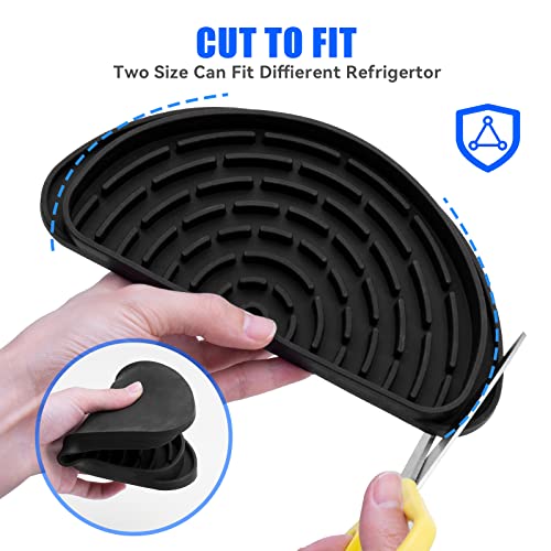 Refrigerator Drip Catcher, Refrigerator Drip Tray For Water Tray,Fridge Water Dispenser Drip Tray Prevents Water Splashes,Non-slip Silicone Dispenser Drip Collector for Ge Samsung -2 PCS Black - color: Black, size: 2PCS Semi-Circular