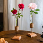 Modern Tabletop Vase with Test Tube Design, Elegant Flower Arrangement Holder for Hydroponic Plants, Minimalist Home Decor for Living Room & Office