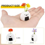Mini Vases for Flowers 6PCS Mini Vase Ceramic Flower Vase Cute Rice Ball White Small Vase Set for Dry Flowers