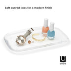 Umbra Droplet Tray Jewelry Display/Holder, Bathroom Accessory/Amenity Holder – Clear Acrylic, Looks Like Glass - size: 9.8" x 5.9" x 0.8"