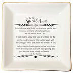 Aunt Gift Jewelry Dish Tray Ceramic Trinket Dish Best Aunt Gifts For Aunts Mother'S Day Birthday Aunt Gifts From Niec Gifts For Aunt Wedding Christmas - style: Aunt