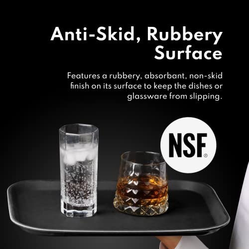 New Star Foodservice Restaurant Grade Non-Slip Tray, Plastic, Rubber Lined, Rectangular (Black, 16-Inch x 22-Inch) - color: Black, size: 16-Inch x 22-Inch