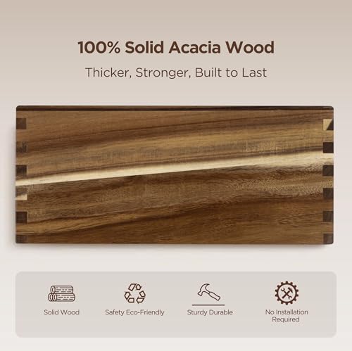 HBlife 2 Set Widened Acacia Wood Display Risers for Vendor Events, Stackable Modular Cupcake Stand Buffet Risers, Dessert Table Display Set, Tiered Display Shelves for Perfume/Figures/Collectibles