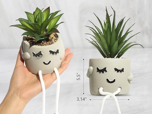 OLEEK small fake plants office decor - fake succulents plants artificial for desk decor - fake plant office decorations for work - office decor for women - office plants cubicle accessories room décor - size: Suzy (Set of 1)