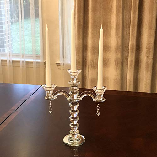 allgala Candle Holder, 3-Arm Crystal Candelabra Taper Candlestick Candle Holder Centerpiece for Home Wedding Event and Party Festival - size: 3 Arm