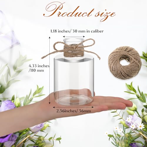 Bokon 12 Pcs Plastic Bud Vases in Bulk for Table Centerpieces, 4.7in Hyacinth Avocado Growing Bud Vase Bulk, Small Flower Bulb Plant Containers for Wedding Room Table Decorations (Straight Style) - style: Straight Style
