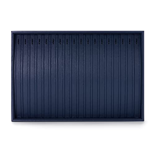 Oirlv Stackable Necklace Pendant Bracelet Organizer Tray Blue Leather Jewelry Drawer Organizer Trays - color: Blue, size: Necklace/Bracelet Tray