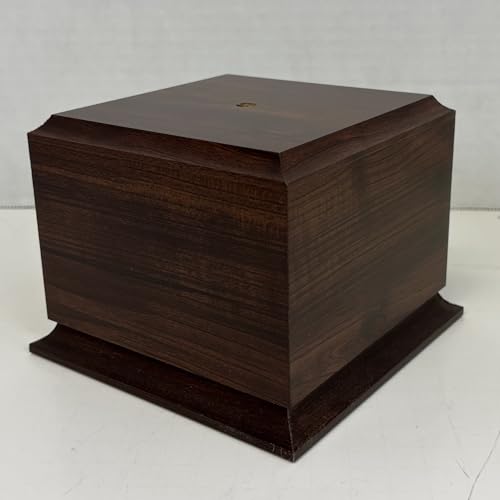 Display Base Pedestal Cherry Finish with 5/16" Center Hole – Square Stand Blank for Trophies, Figurines, 3D Prints, DIY Projects – Available in Multiple Sizes (5 1/2"Lx5 1/2"Wx4"H) - size: 5 1/2"Lx5 1/2"Wx4"H