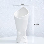 Matte White Bowknot Ceramic Vase, Modern Flower Vases for Home Decor, Pampas, Living Room, Mantel, Table Decoration (Model B)