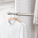 FIRJOY 12" Valet Rod for Closet Pull Out (2 Pack, Brushed Nickel) - color: Brushed Nickel, size: 2 Pack