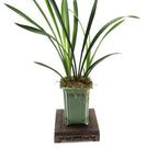 Wooden Display Stand Base 5.43" x 5.43" Square Wood Carved Pedestal Oriental Style Home Decoration for Vase, Flower Pots, Teapot, Table Lamp, Fishbowl - style: Square