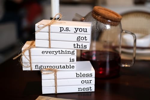 Cute Office Desk Decor, Inspirational Wooden Mini Faux Books for Decoration, Gifts for Women Kids - P.S. You Got This Sign - color: You Got This
