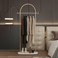 Modern Gold Coat Racks with Marble Base, Gold Clothing Racks with Shelves, Heavy Duty Clothes Rack Stand for Entryway, Bedroom, Living Room, Boutiques - style: Coat-31.5''W