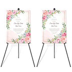 Easel Stand for Wedding Sign & Poster 63'' Easels for Display Portable Art Easel for Floor Adjustable Metal Easel Black 2 Pack - style: Black 2 Pack