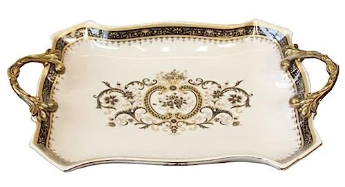 Fruit Bowl European-Style Luxury Villa Coffee Table Fruit Plate Ornaments American-Style Ceramic Tray Soft Decorations Trays