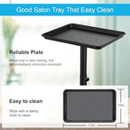 Salon Tray, Salon Rolling Tray with Adjustable Height, Salon Color Tray, Salon Tray on Wheels, Suitable for Tattoo Tray&Dentist Tray Use Black - color: Black