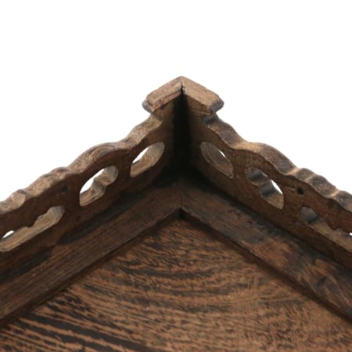 Wooden Display Stand Base 5.43" x 5.43" Square Wood Carved Pedestal Oriental Style Home Decoration for Vase, Flower Pots, Teapot, Table Lamp, Fishbowl - style: Square