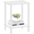 TUTOTAK End Table, Side Table, Nightstand, 2-Tier Storage Shelf, Sofa Side Table for Small Space, Living Room, Bed Room TB01BW034 - color: White
