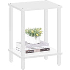 TUTOTAK End Table, Side Table, Nightstand, 2-Tier Storage Shelf, Sofa Side Table for Small Space, Living Room, Bed Room TB01BW034 - color: White
