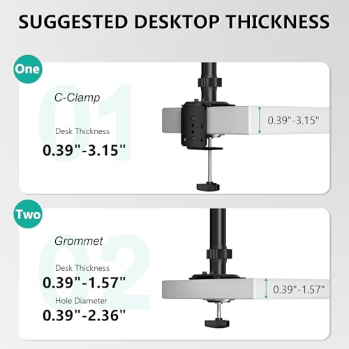 WALI Triple Monitor Mount, 3 Monitor Desk Mount for Screens 13-33 Inch, Multiple Monitors Stand with Tilt, Swivel, Rotation, Mounting Holes 75/100 mm, Black - size: 13"-33", style: Triple Arms