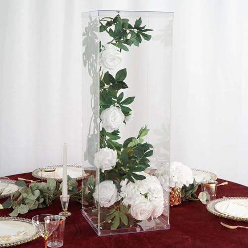 Efavormart 32" Acrylic & Lucite Wedding Decor Ideas Clear Display Box for Centerpieces with Interchangeable Lid and Base - color: Clear, size: 32"