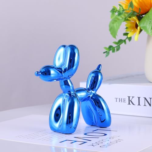 Blue Balloon Dog Decor,Balloon Animal Decor,Shelf Decor Preppy Room Decor,Cute Statue Home Decor, Bedroom Modern Sculpture Desk Decor,Office Gold Decorations Small Figurines - color: Blue, size: 3.9*3.9*1.5inch