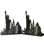 One Pair Fashion Modern Landmark Theme Style Thickening Iron Library School Metal Bookends Book End Perfect Mother's Day Gift (New York Statue) - color: Statue of Liberty
