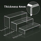HIIMIEI Acrylic Display Risers, 6 Pcs 9" Large, Thickened 5mm Clear Rectangular Risers for Cupcake Stand, Tiered Display Stand for Collectibles - size: 9'' - 6PCS
