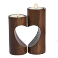 Tea Light Candle Holders for Table Centerpiece, Decorative Wood Tealight Candle Holder Set, Unity Heart Candle Holder for Home Décor