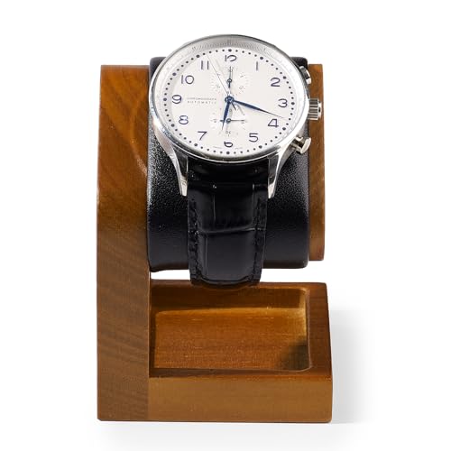Single Watch Stand Display Solid Wood Jewelry Stand Display for Wristwatch Bracelet Bangle(Black) - color: Black