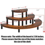 3 Tier Risers Display Stand,Wooden Cupcake Holder Stand,Rustic Cologne and Perfume Organizer for Women,Dessert Table Display Set for Party (Brown) - color: Brown