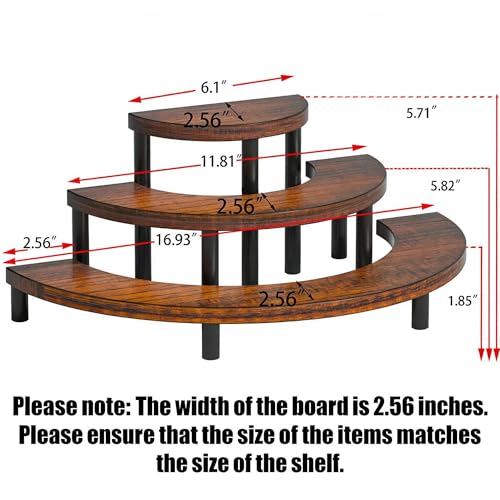3 Tier Risers Display Stand,Wooden Cupcake Holder Stand,Rustic Cologne and Perfume Organizer for Women,Dessert Table Display Set for Party (Brown) - color: Brown