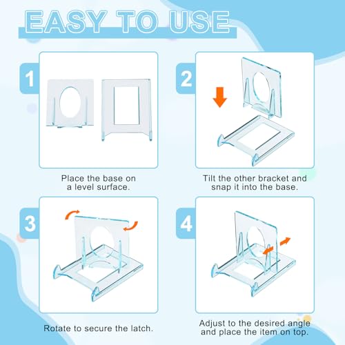 uxcell 20 Pack Book Display Stands, 2" Adjustable Display Holder Mini Clear Easel Collector Stand for Displaying Comics, Magazines, Postcards, Art works, DVDs, Medals, Transparent - color: Transparent