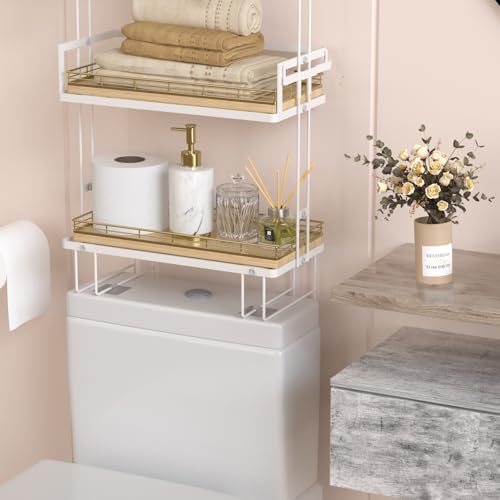 Oak Bathroom Toilet Tank Tray, 13" Wood Back of Toilet Paper Storage Tank Topper Basket, Vanity Tray for Perfume Makeup Candle Toiletry Organizer for Kitchen Coffee Table Natural Tray Decor - color: Natural, size: 13" x 6.5" x 1.5"