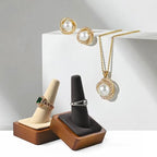 Single Finger Solid Wood Ring Display Stand Jewelry Showcase Display Holder for Ring(Grey) - color: Grey