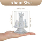 Sziqiqi Pillar Candle Holders for Easter - Bunny Decorations for Tealights Rabbit Candle Holder for Table Centerpieces Distressed White Easter Gifts for Family Party Events