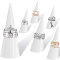 Jetec Clear Acrylic Crystal Ring Holder Acrylic Ring Display Jewelry Holder Wedding Display Cone Support Single Finger Rings Showcase Stand for Jewelry - color: White