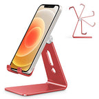 OMOTON Adjustable Cell Phone Stand, C2 Aluminum Desktop Phone Holder Dock Compatible with iPhone 15 14 13 Xs XR 8 Plus 7 6, Samsung Galaxy, Google Pixel, Android Phones, Red - color: Red