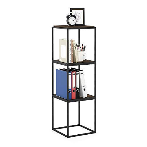 Furinno Moretti Cube Modern Stackable End Table Shelf, Columbia Walnut - color: Columbia Walnut, size: Stackable Metal Frame